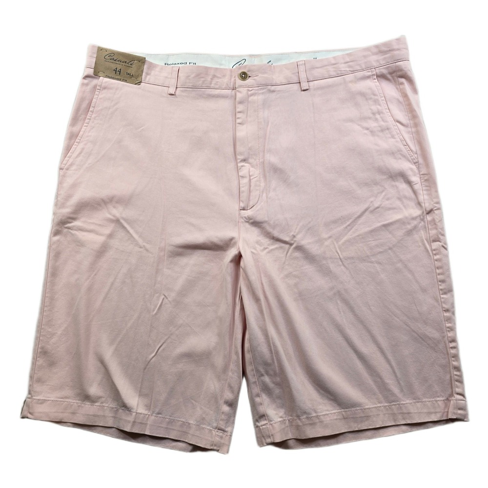 Roundtree & Yorke Shorts Mens 44 Tall Pink Cotton Relaxed Fit Casuals 11" NEW